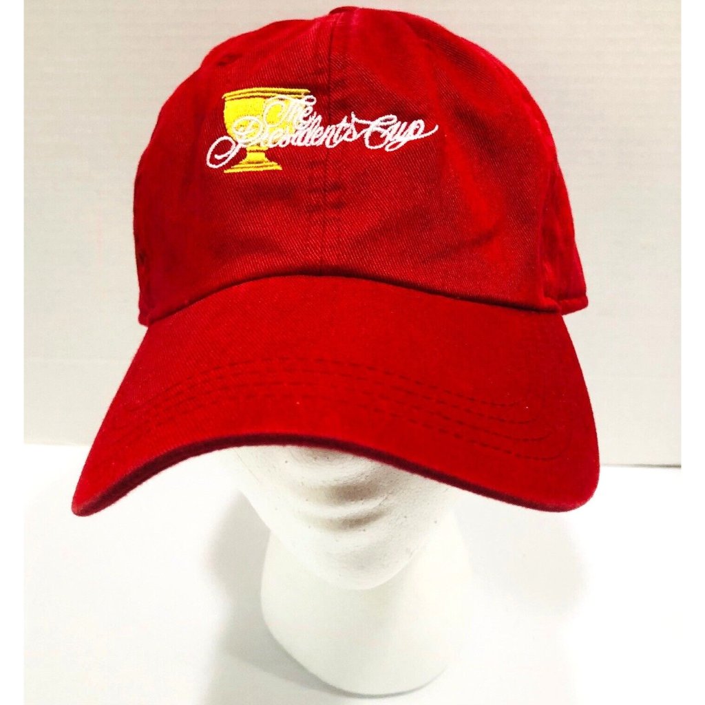 Presidents Cup Golf Hat Red Embroidered Ahead Vintage Classic Baseball Cap
